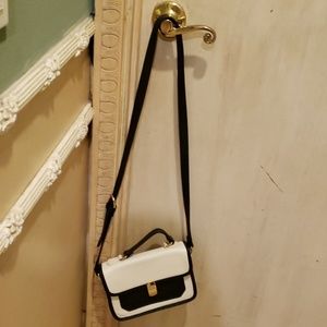 White and black purse